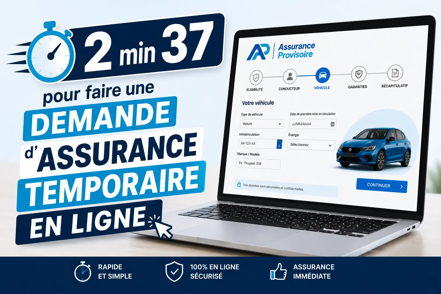 2 minutes 37 pour souscrire une assurance temporaire en ligne