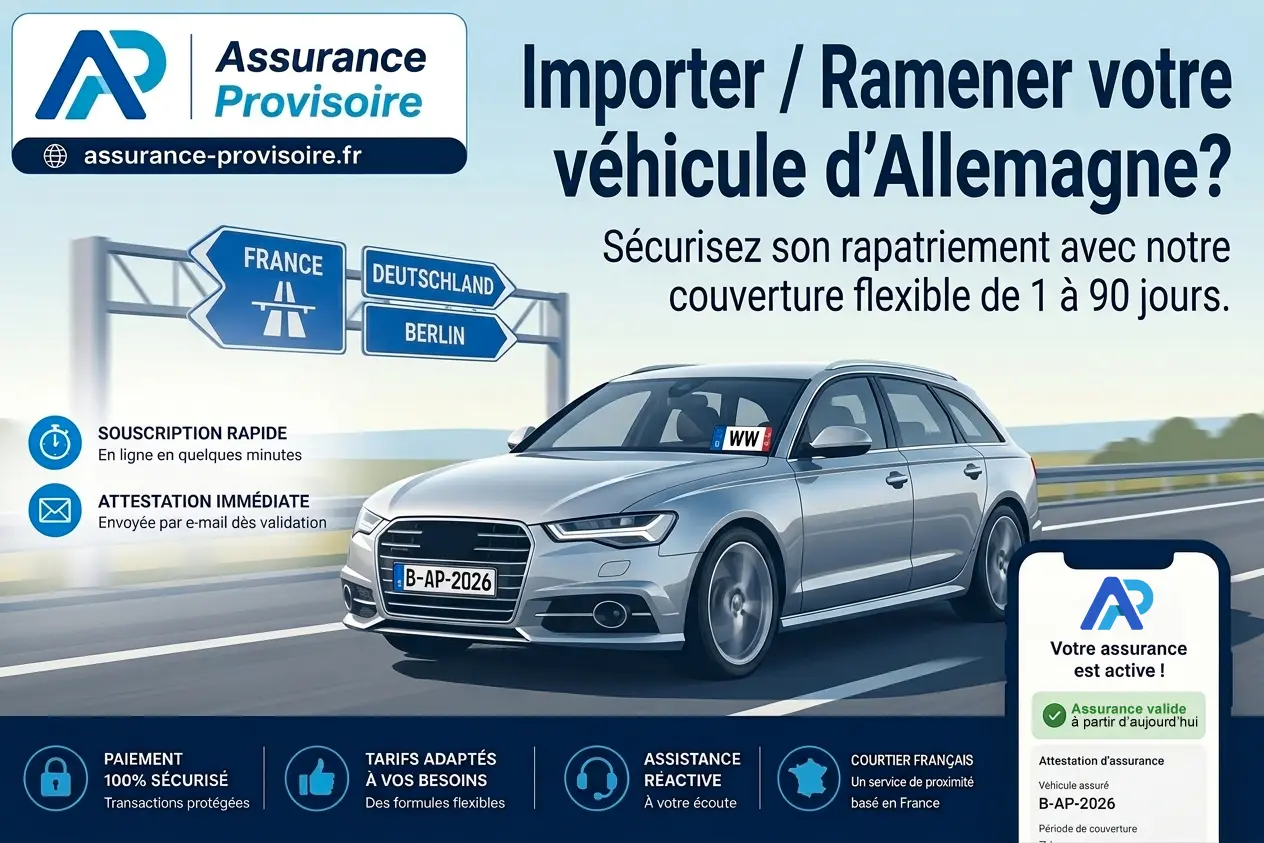 Assurance temporaire auto — importation de véhicule
