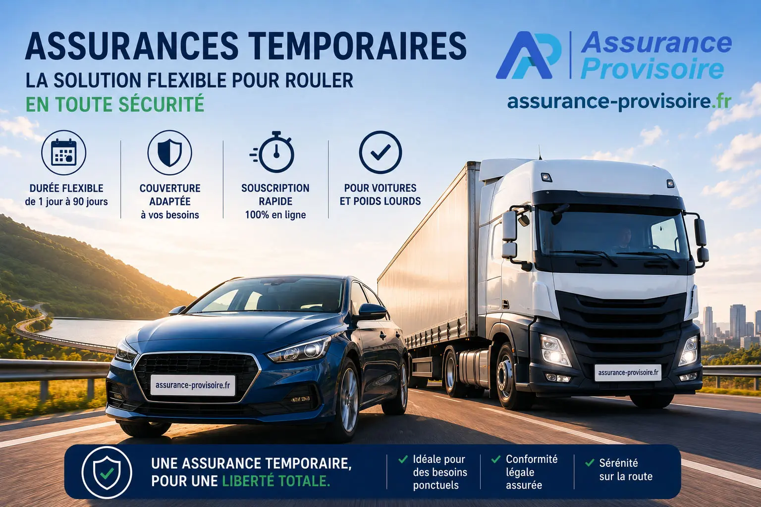 Assurance temporaire automobile et poids lourd — couverture de 1 à 90 jours