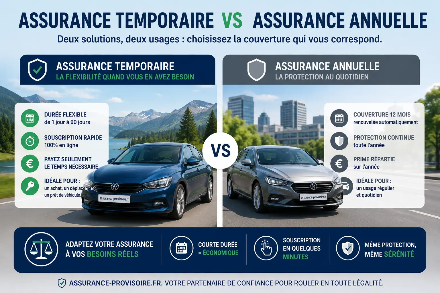 Comparatif assurance temporaire vs assurance annuelle : flexibilité courte durée contre protection quotidienne