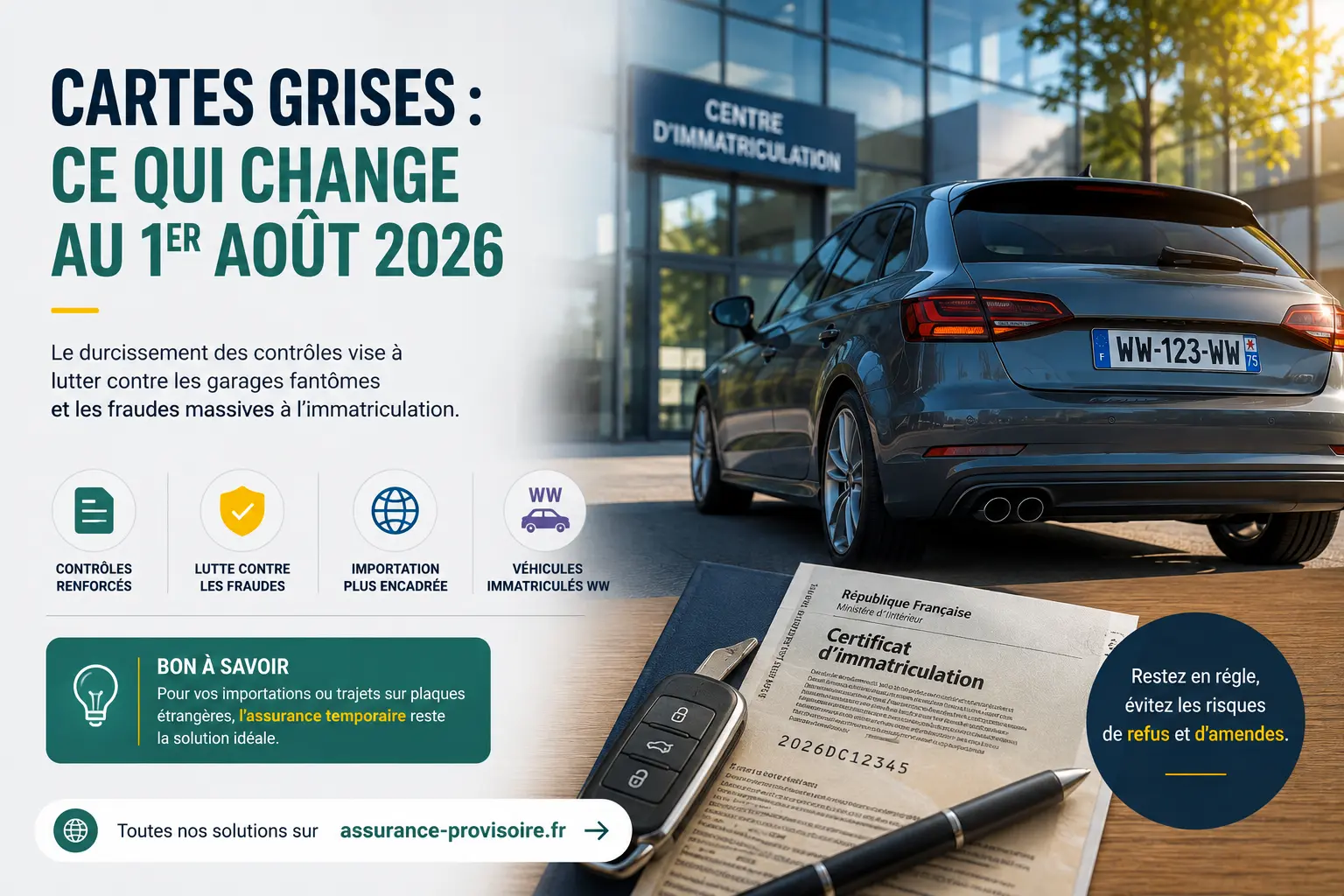 Cartes grises : ce qui change au 1er août 2026 — lutte contre les garages fantômes